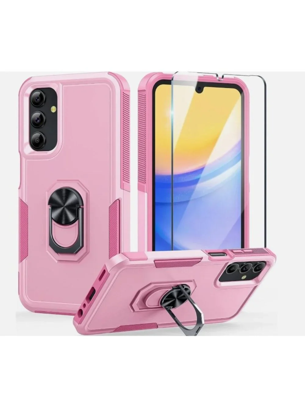Samsung Galaxy A54 Case With Tempered Glass Shockproof Magnetic Ring Holder Kick